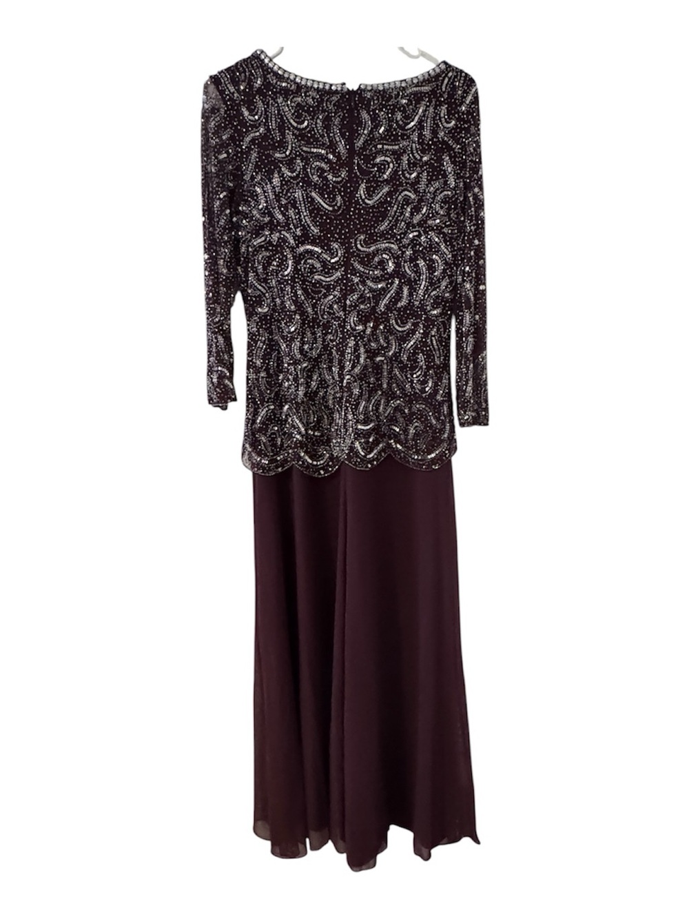 Pisarro Nights Beaded Evening Gown I Deep plum Burgundy I Size 8 - Picture 5 of 8
